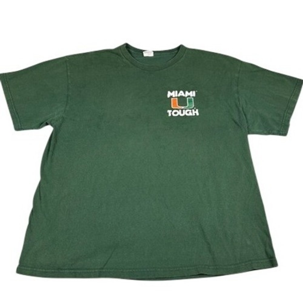 Miami Hurricanes‎ Mens XL Delta T-Shirt  Miami U Tough Sebastian Ibis Green NCAA